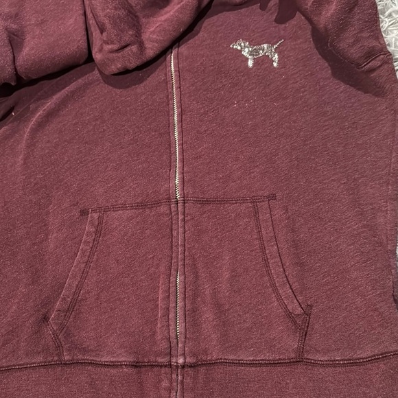 PINK Victoria's Secret Red Hooded Sweatshirt with Graphic Design - Picture 5 of 5